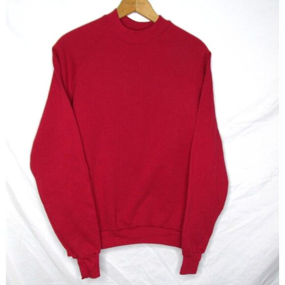 Activewear Sweatshirt Adult Size Large Red Cotton Blend Made in USA Blank - Picture 1 of 9